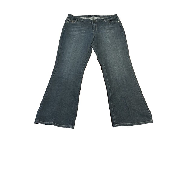 SALT WORKS MEDIUM RISE BOOT CUT RHINESTONE POCKET JEANS 20W BLUE - EUC - Picture 1 of 12